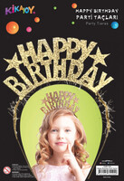 Metal Parti Tacı Happy Birthday Gold Renk - Parti Yıldızı