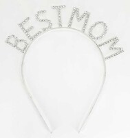 Kristal Taşlı Metal Taç Best Mom Gümüş - Parti Yıldızı