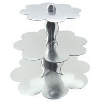 Metalik Gümüş Cupcake Standı - 