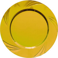 Mika Lüks Plastik Tabak Altın Rengi 26cm 6 Adet - Parti Yıldızı