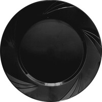 Mika Lüks Plastik Tabak Siyah Renk 26cm 6 Adet - Parti Yıldızı