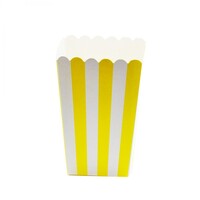 Mısır Kutusu Sarı Beyaz Çizgili 8 Adet - Parti Yıldızı