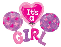 Mshape Its a Girl Yazılı Folyo Balon 81x81cm - Parti Yıldızı