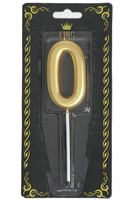 Mum 7cm Altın Renk 0 Rakamı - Parti Yıldızı