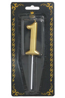 Mum 7cm Altın Renk 1 Rakamı - Parti Yıldızı