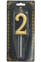 Mum 7cm Altın Renk 2 Rakamı - Parti Yıldızı