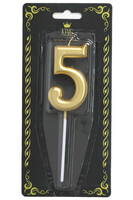 Mum 7cm Altın Renk 5 Rakamı - Parti Yıldızı
