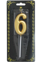 Mum 7cm Altın Renk 6 Rakamı - Parti Yıldızı