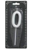 Mum 7cm Gümüş Renk 0 Rakamı - Parti Yıldızı