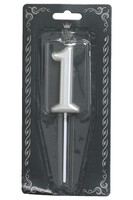 Mum 7cm Gümüş Renk 1 Rakamı - Parti Yıldızı