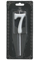 Mum 7cm Gümüş Renk 7 Rakamı - Parti Yıldızı