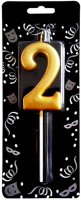 Mum 4 cm Altın Renk 2 Rakamı - Parti Yıldızı