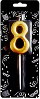Mum 4 cm Altın Renk 8 Rakamı - Parti Yıldızı