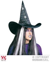 Örümcek Ağ Dekorlu Cadı Şapkası - Parti Yıldızı