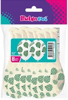 Paketli Baskılı Balon - Çepeçevre Yaprak Baskılı Beyaz 12