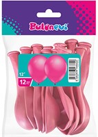 Paketli Latex Balon Metalik - Fuşya Balon 12 Adet     - Parti Yıldızı