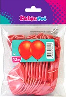 Paketli Latex Balon Metalik - Kırmızı Balon 12 Adet     - Parti Yıldızı