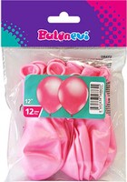 Paketli Latex Balon Metalik - Pembe Balon 12 Adet     - Parti Yıldızı