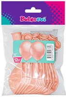 Paketli Latex Balon Metalik - Rose Gold Balon 12 Adet     - Parti Yıldızı