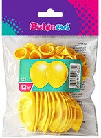 Paketli Latex Balon Metalik - Sarı Balon 12 Adet     - Parti Yıldızı
