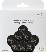 Paketli Latex Metalik Balon 8 Adet - 18 Yaş - Parti Yıldızı