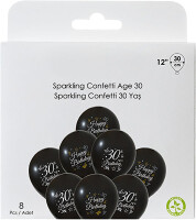 Paketli Latex Metalik Balon 8 Adet - 30 Yaş - Parti Yıldızı