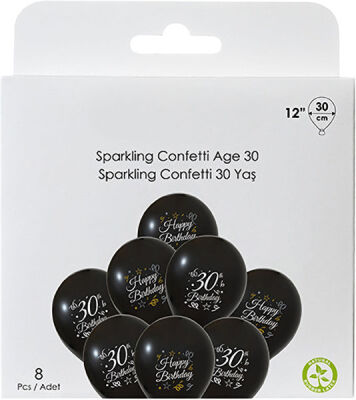 Paketli Latex Metalik Balon 8 Adet - 30 Yaş - 1