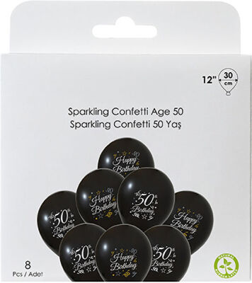 Paketli Latex Metalik Balon 8 Adet - 50 Yaş - 1