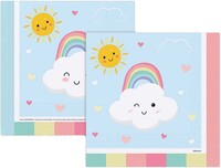 Pastel Gökkuşağı Temalı Kağıt Peçete 33x33 Cm (16 Ad) - Parti Yıldızı