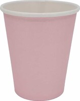 Düz Renk Pastel-Makaron Bardak - Pembe 8 Adet - Parti Yıldızı