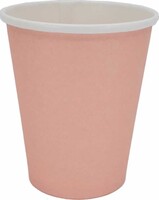 Düz Renk Pastel-Makaron Bardak - Somon 8 Adet - Parti Yıldızı