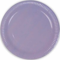 Düz Renk Pastel-Makaron Tabak - Lila 8 Adet - Parti Yıldızı