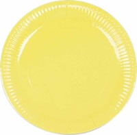 Düz Renk Pastel-Makaron Tabak - Sarı 8 Adet - Parti Yıldızı