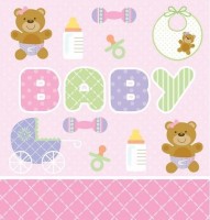 Pembe Bebek Ayıcık Masa Örtüsü - Parti Yıldızı