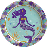 Pırıltılı Deniz Kızı Tabak 8 Adet - Parti Yıldızı