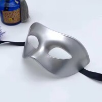 Plastik Göz Maskesi Düz Gümüş - Parti Yıldızı