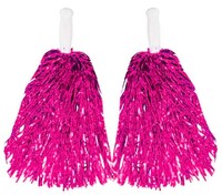 Ponpon El Aksesuarı Metalize Fuşya 2 li - Parti Yıldızı