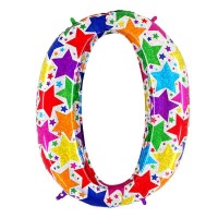 Rakam Balon 0 Rakamı Desenli - 100CM - Parti Yıldızı
