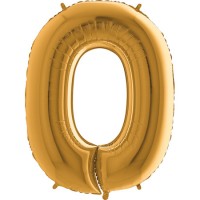 Rakam Balon Gold 0 Rakamı - 100CM - Parti Yıldızı
