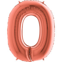 Rakam Balon Rose Gold 0 Rakamı - 100CM - Parti Yıldızı