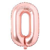 Rakam Balon 0 Rakamı Rose Gold - 35cm - Parti Yıldızı
