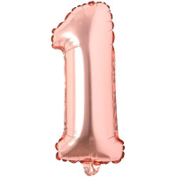 Rakam Balon 1 Rakamı Rose Gold - 35cm - Parti Yıldızı