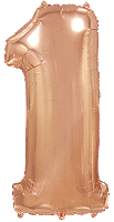Rakam Balon 1 Rakamı Rose Gold - 70CM - Parti Yıldızı
