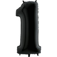 Rakam Balon Siyah 1 Rakamı - 100CM - Parti Yıldızı