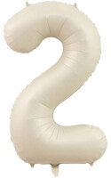 Rakam Balon 2 Rakamı Krem - 70CM - Parti Yıldızı