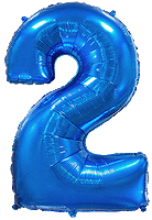 Rakam Balon 2 Rakamı Mavi - 70CM - Parti Yıldızı