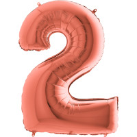 Rakam Balon Rose Gold 2 Rakamı - 100CM - Parti Yıldızı