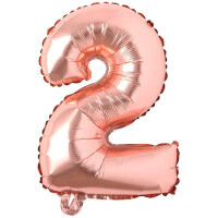Rakam Balon 2 Rakamı Rose Gold - 35cm - Parti Yıldızı