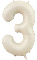 Rakam Balon 3 Rakamı Krem - 70CM - Parti Yıldızı