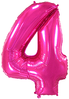 Rakam Balon 4 Rakamı Fuşya - 70CM - Parti Yıldızı